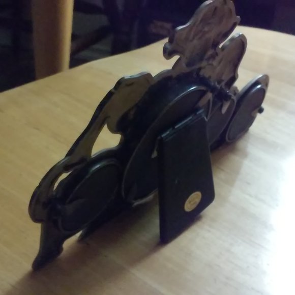 Silver Dog Picture Frame Dog Design 7 1/2" Long 4" Tall Holds 4 Pictures Stands - Picture 4 of 4